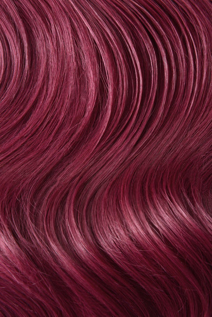 Double Wefted Full Head Remy Clip in Human Hair Extensions - Plum/Cherry Red (#530) Double wefted full head cliphair 