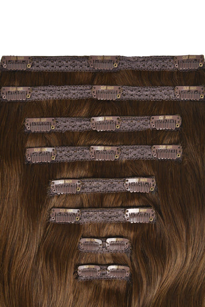 Chestnut Brown Double Weft Full Head Clip-Ins | Cliphair UK