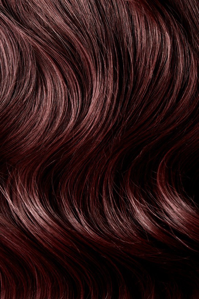 Double Wefted Full Head Remy Clip in Human Hair Extensions -Mahogany Red (#99J) Double wefted full head cliphair 