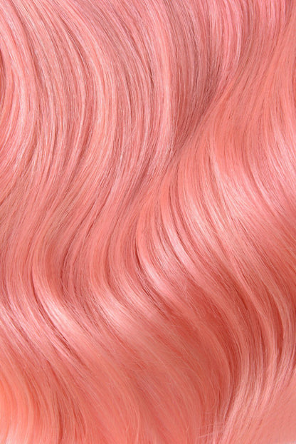 Double Wefted Full Head Remy Clip in Human Hair Extensions - Pink Double wefted full head cliphair 