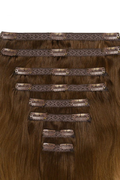 Double Wefted Full Head Remy Clip in Human Hair Extensions - ombre/Ombre (#T6/27) Ombre Clip In Hair Extensions cliphair 