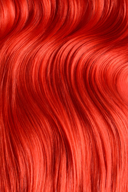 Bright Red Nano Ring Hair Extensions
