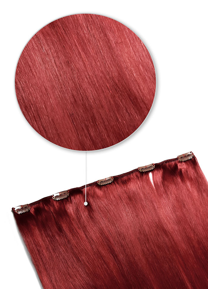 Deep Red One Piece Clip In Hair Extensions (Top-Up)