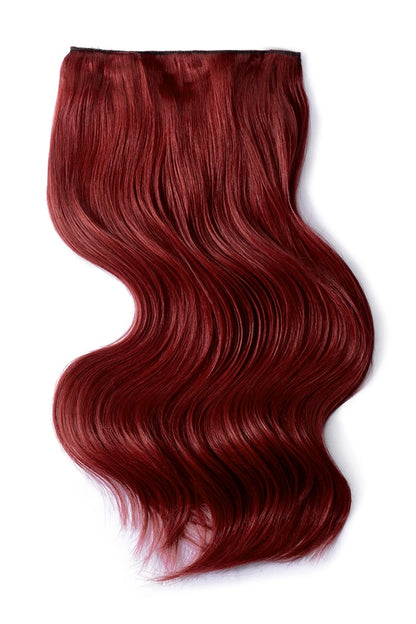 Deep Red Double Wefted Full Head Clip In Hair Extensions