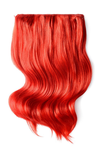 Double Wefted Full Head Remy Clip in Human Hair Extensions - Red