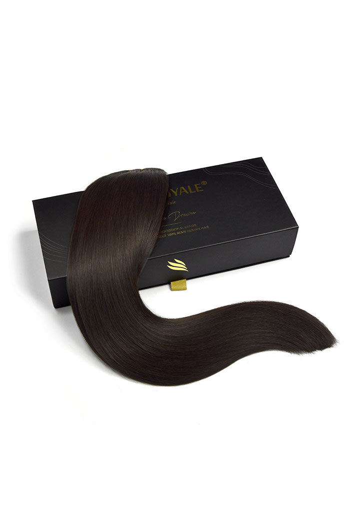 Weft weave hair extensions with box image
