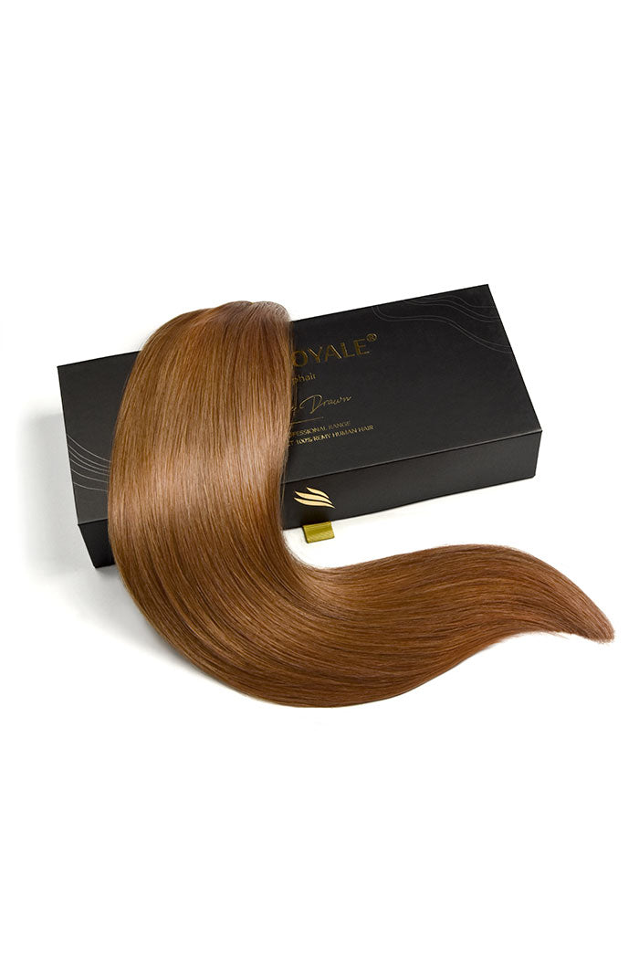 Weft weave hair extensions double drawn hair auburn colour box