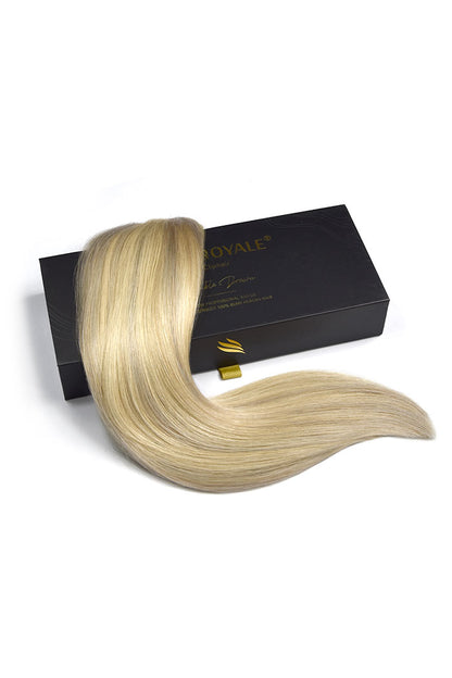 Weft weave hair extensions double drawn hair Silver Blonde hair