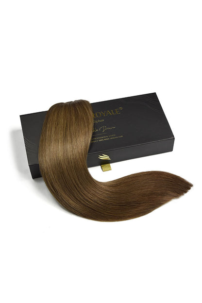 Weft weave hair extensions double drawn hair ash brown hair box image