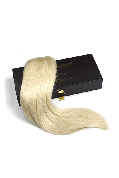 Weft weave hair extensions double drawn hair ice blonde hair
