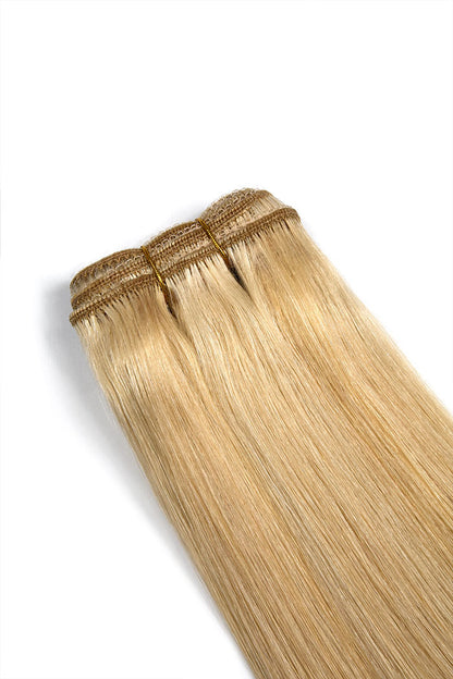 Weft weave hair extensions double drawn hair barbie blonde hair