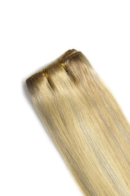Weft weave hair extensions double drawn hair Silver Blonde hair