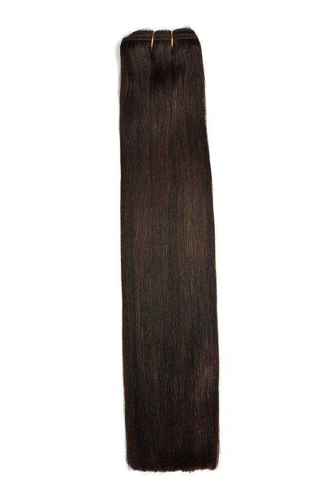Weft Weave Hair Extensions Human Hair Double Drawn Darkest Brown