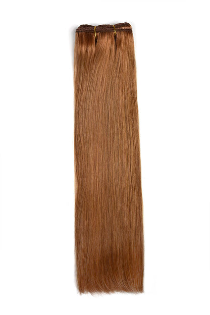 Weft weave hair extensions double drawn hair auburn hair colour