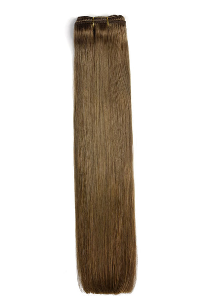 Weft weave hair extensions double drawn hair ash brown hair
