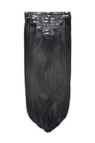 Jet Black (#1) Double Drawn Seamless Clip In Hair Extensions