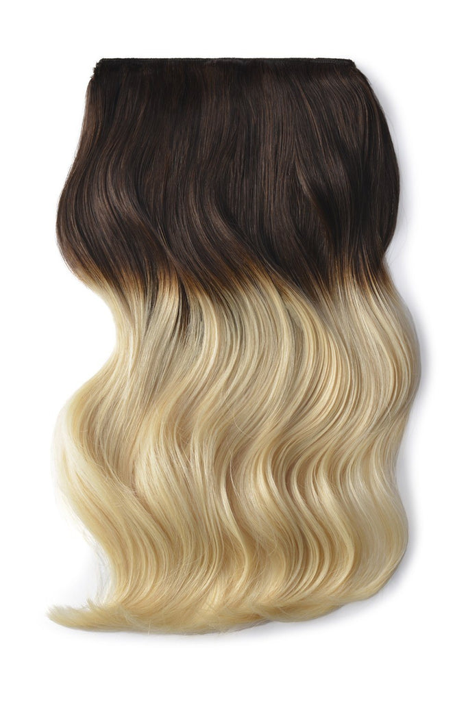 Double Wefted Full Head Remy Clip in Human Hair Extensions - ombre/Ombre (#T4/613) Ombre Clip In Hair Extensions cliphair 