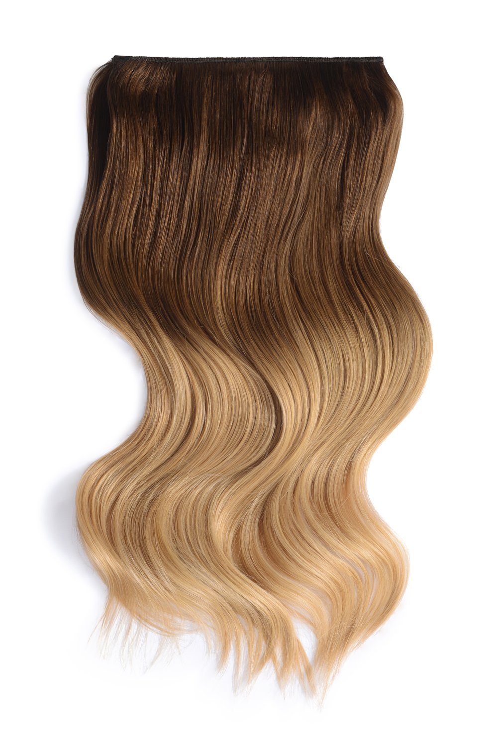 Double Wefted Full Head Remy Clip Human Hair Extensions Toffee Honey Ombre
