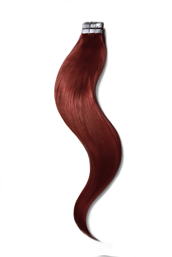 Deep Red Tape In Hair Extensions