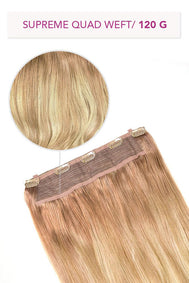 Biscuit Blondey Balayage Supreme Quad Weft One Piece Clip In Hair Extensions