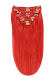 Bright Red Full Head Clip In Hair Extensions