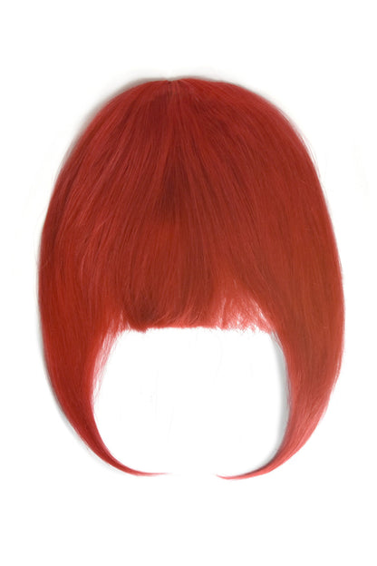 Clip in /on Remy Human Hair Fringe / Bangs - Bright Red Clip In Fringe Extensions cliphair 