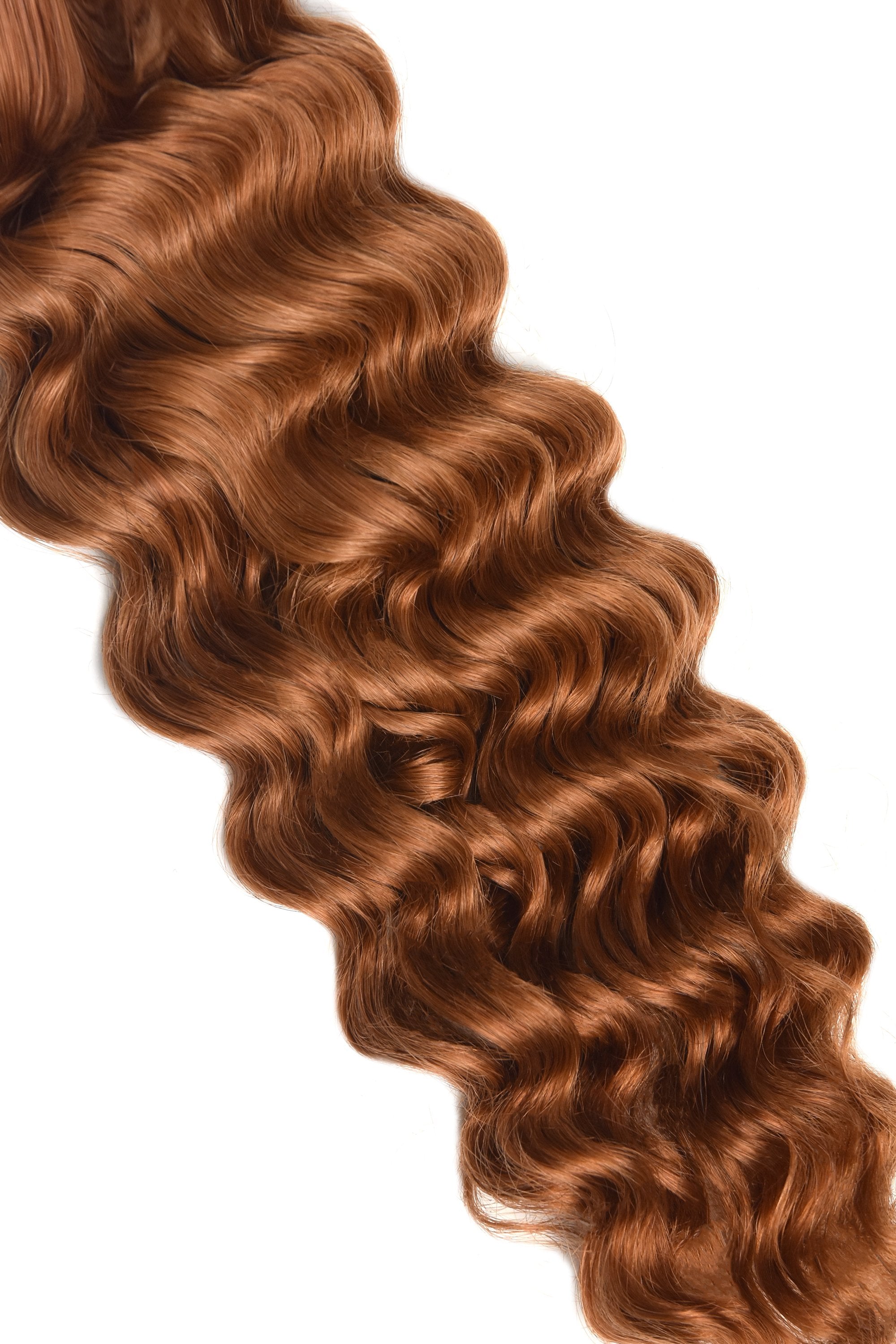 Curly Full Head Remy Clip in Human Hair Extensions - Ginger Red/Natural Red (#350) Curly Clip In Hair Extensions cliphair 