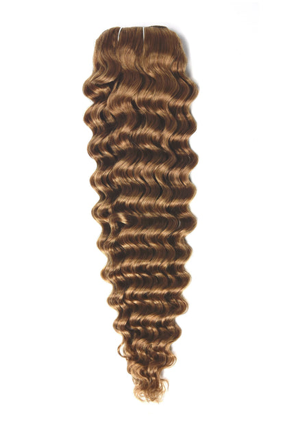 Curly Full Head Remy Clip in Human Hair Extensions - Light Auburn (#30) Curly Clip In Hair Extensions cliphair 