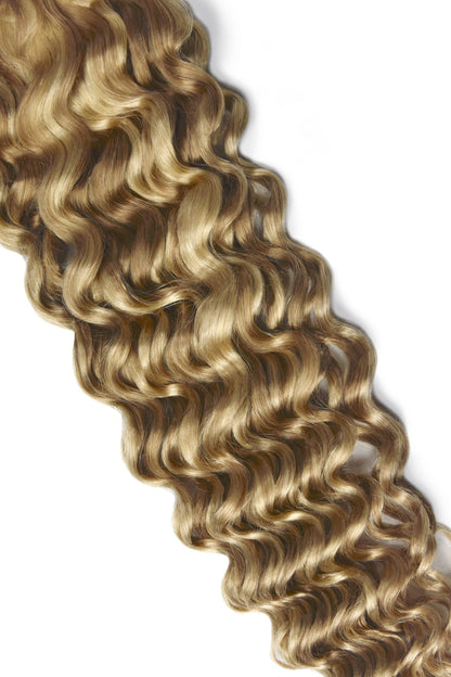 Curly Full Head Remy Clip in Human Hair Extensions - Strawberry Blonde/Bleach Blonde Mix (#27/613) Curly Clip In Hair Extensions cliphair 