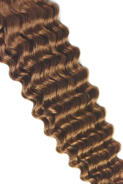 Curly Full Head Remy Clip in Human Hair Extensions - Light Auburn (#30) Curly Clip In Hair Extensions cliphair 