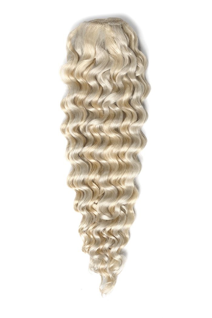 Curly Full Head Remy Clip Human Hair Extensions #60 SS