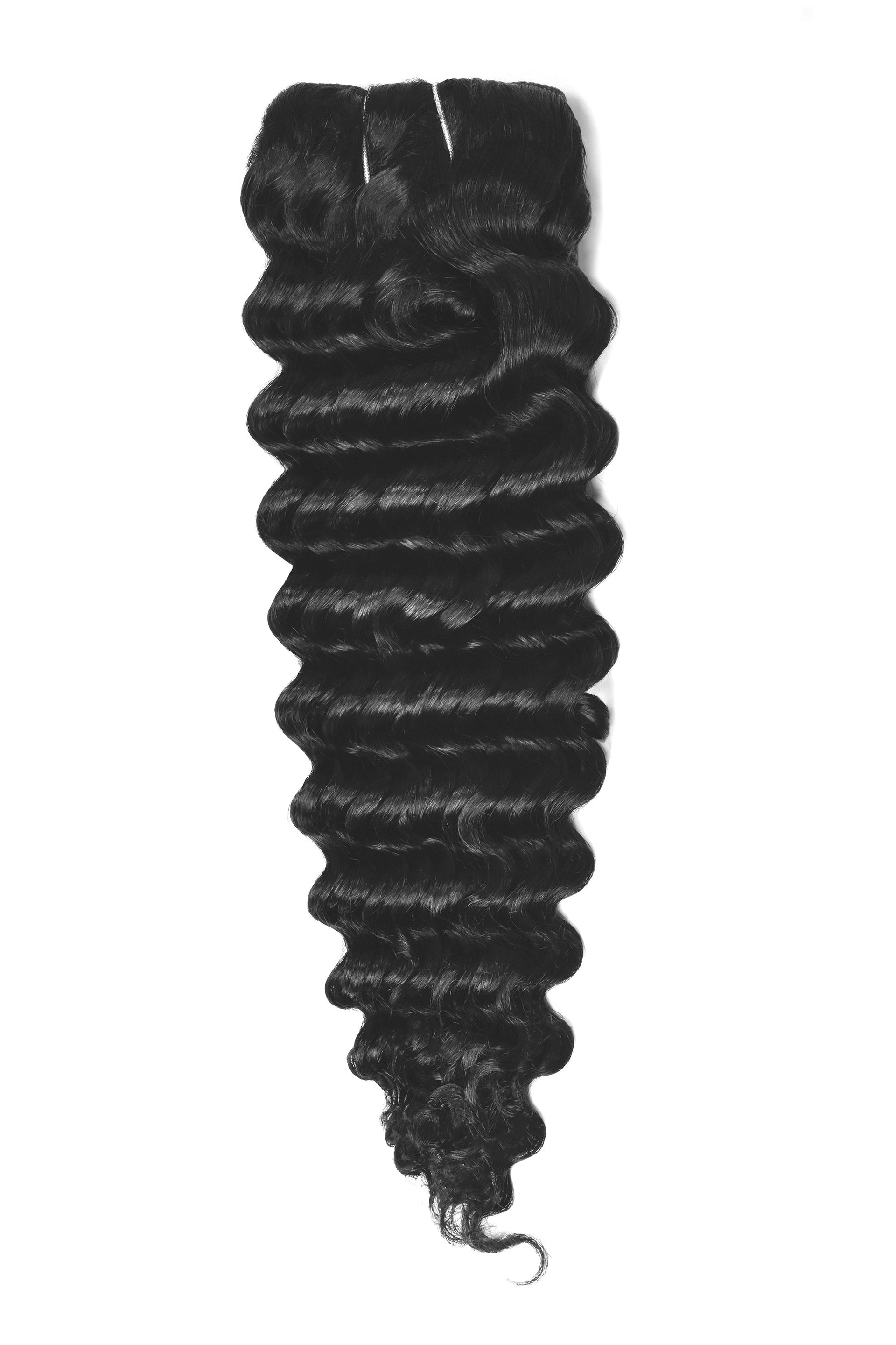 Jet Black Curly Clip Hair Extensions