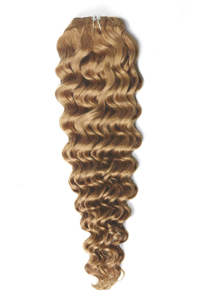 Curly Full Head Remy Clip in Human Hair Extensions - Strawberry/Ginger Blonde (#27) Curly Clip In Hair Extensions cliphair 
