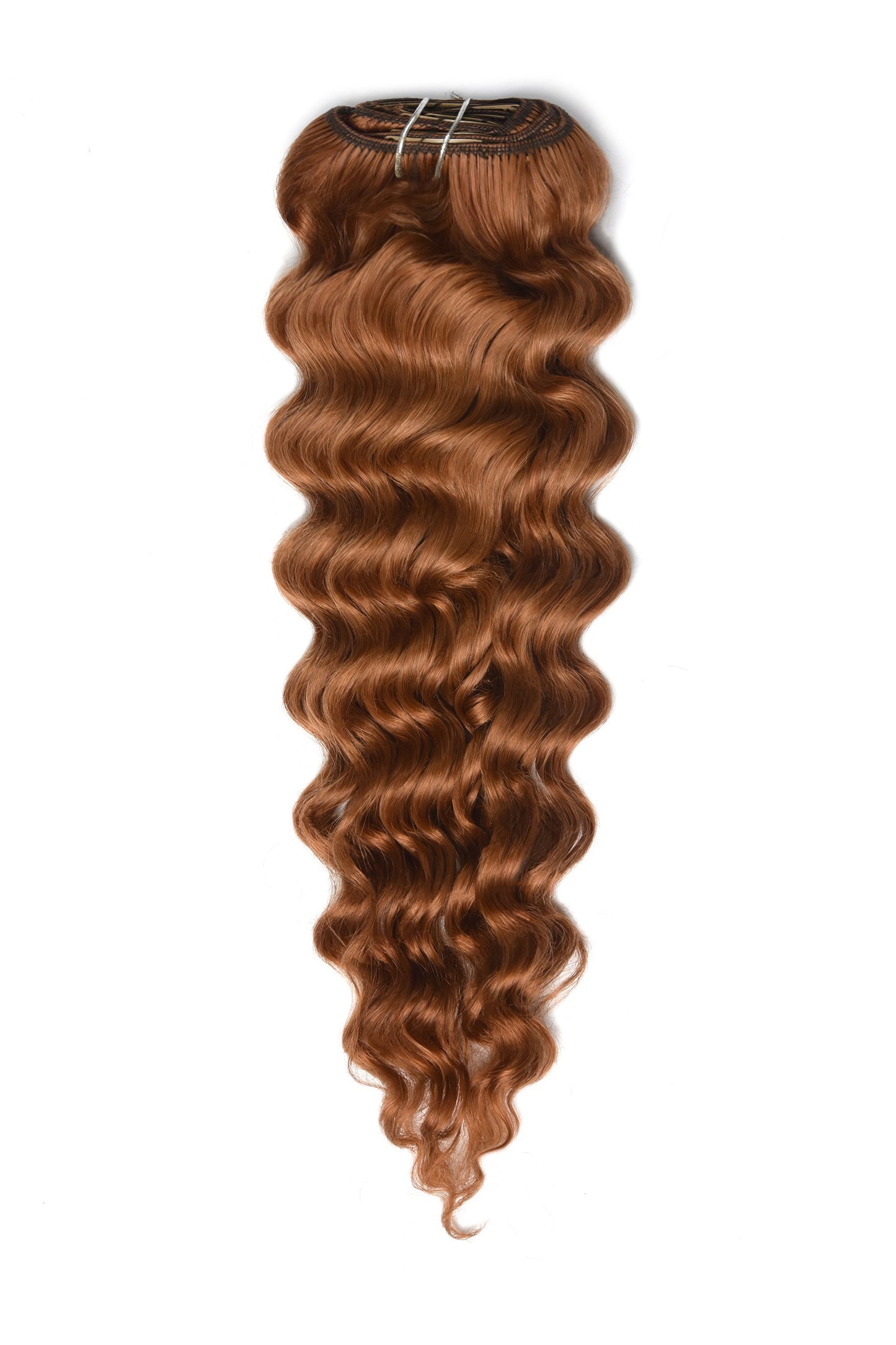 Curly Full Head Remy Clip in Human Hair Extensions - Ginger Red/Natural Red (#350) Curly Clip In Hair Extensions cliphair 
