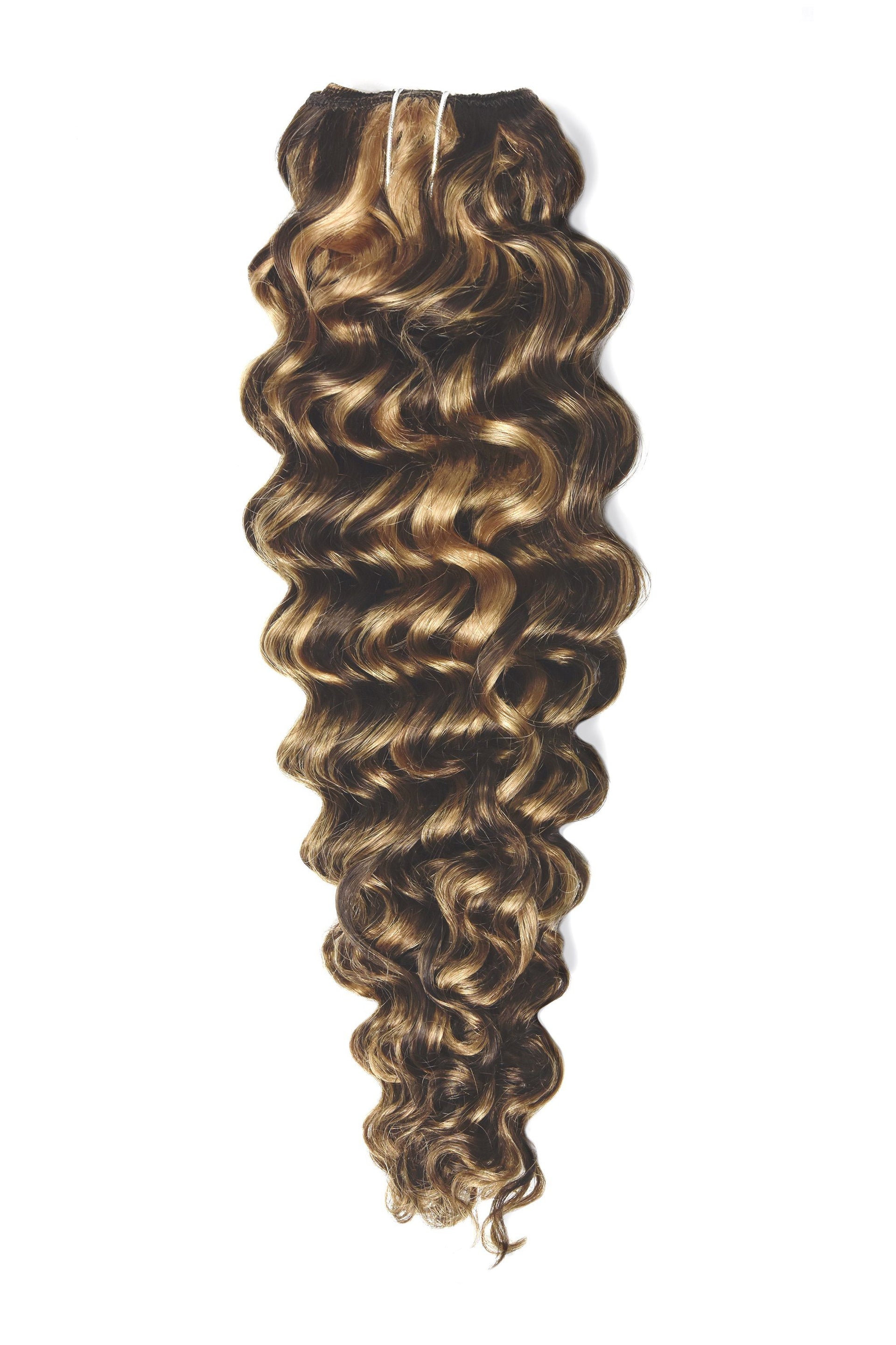 Chocolate Honey Curly Clip Hair Extensions