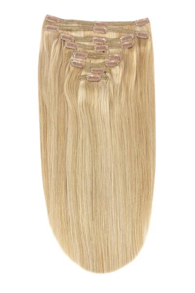 Full Head Remy Clip Human Hair Extensions Butterscotch Blonde