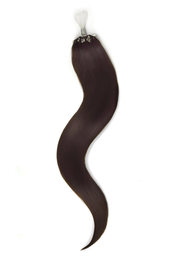 Micro Ring Loop Remy Human Hair Extensions - Darkest Brown (#2) Micro Ring Hair Extensions cliphair 