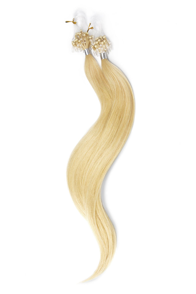 Micro Ring Loop Remy Human Hair Extensions - Bleach Blonde (#613) Micro Ring Hair Extensions cliphair 