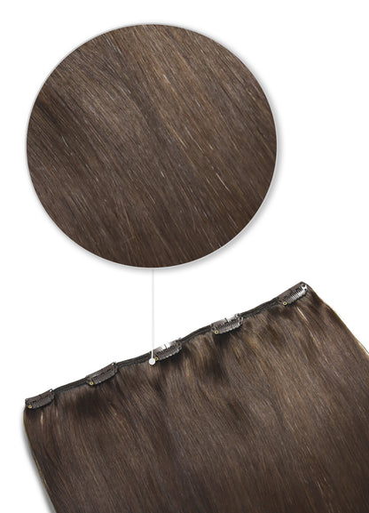 One Piece Top-up Remy Clip in Human Hair Extensions - Medium Brown (#4) One Piece Clip In Hair Extensions cliphair 