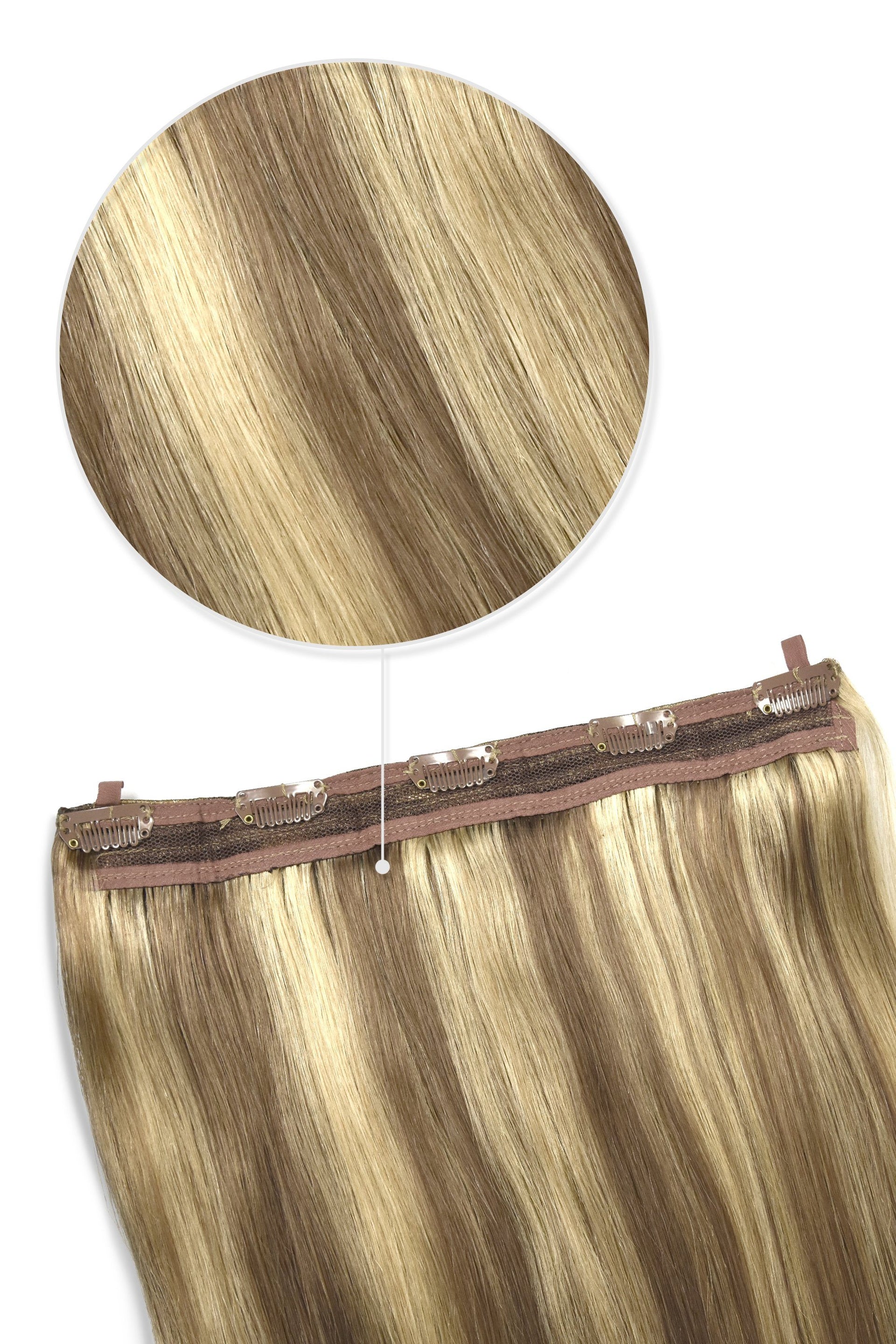 Butterscotch Blonde Quad Weft Clip One Piece Hair Extensions