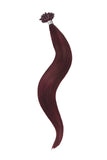 Mahogany Red (#99J) Nail Tip / U-Tip Pre-bonded Remy Human Hair Extensions