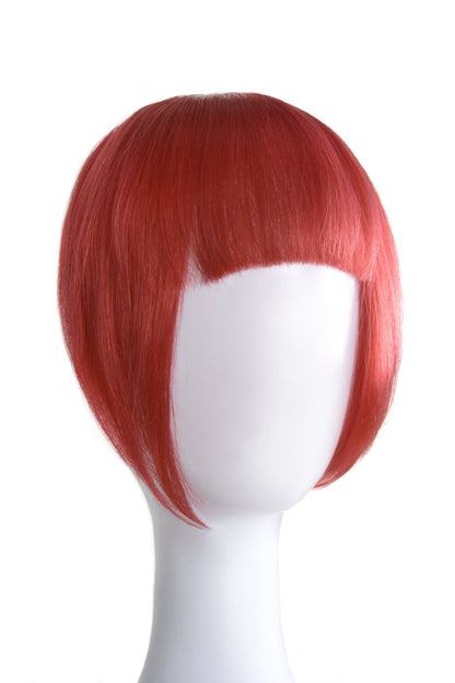 Clip in /on Remy Human Hair Fringe / Bangs - Bright Red Clip In Fringe Extensions cliphair 
