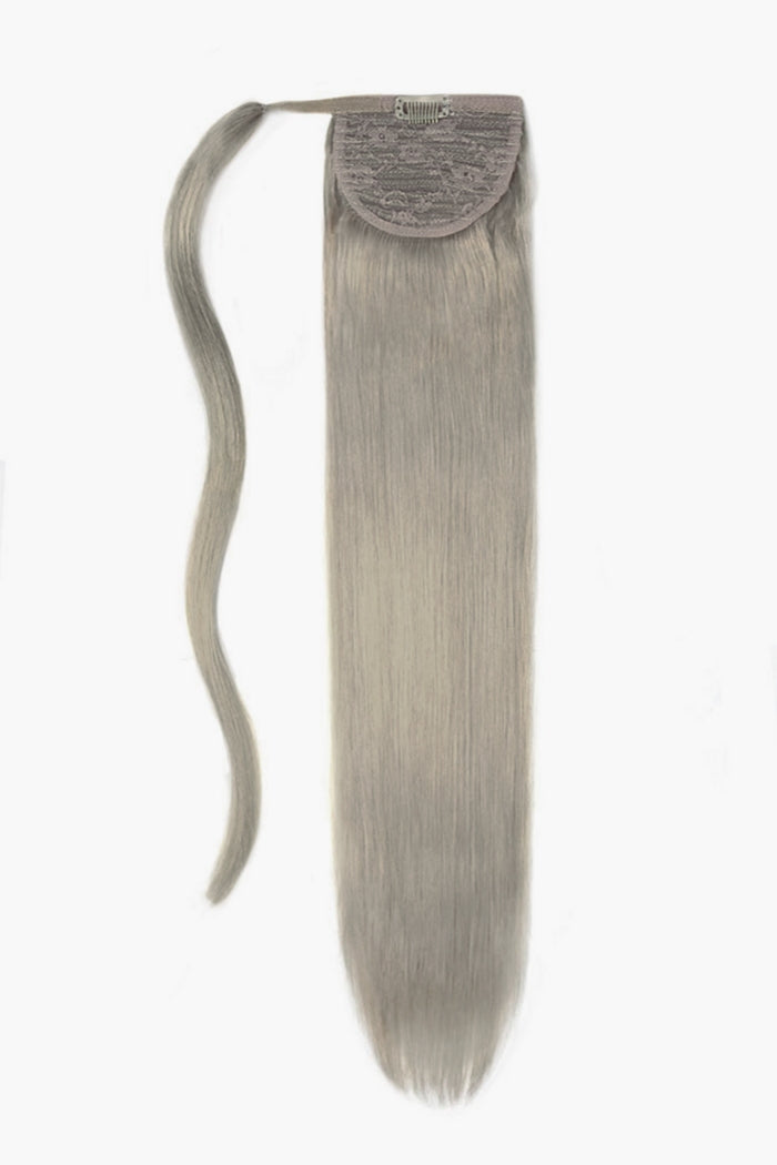 Silver &amp; Grey Clip In Ponytail Extensions