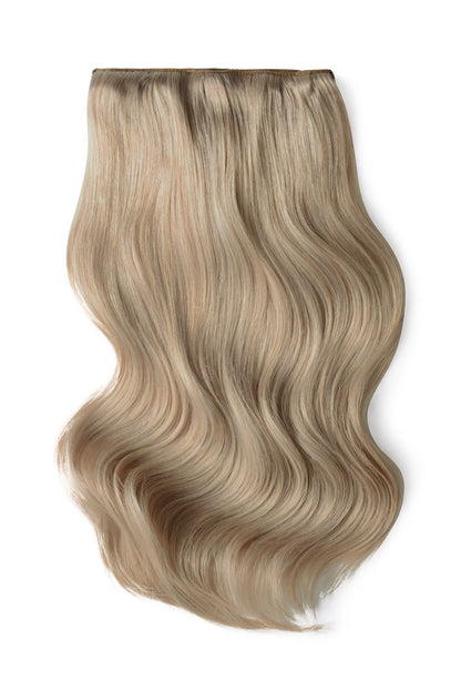 Double Wefted Full Head Remy Clip in Human Hair Extensions - Silver Sand (#SS)