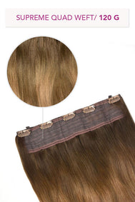 Soft Bronze Balayage Supreme Quad Weft One Piece Clip In Hair Extensions